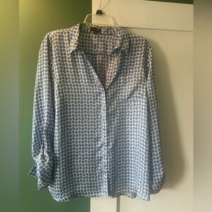 The Limited Sky Blue and White Geometric Shirt